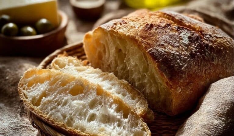 Easy Homemade Artisan Bread Recipe on wooden board