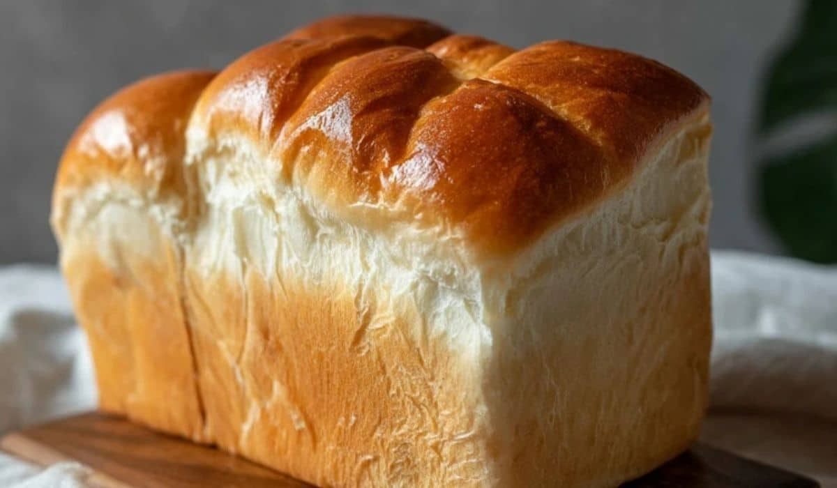 Simple Homemade Milk Bread Recipe served fresh on a board