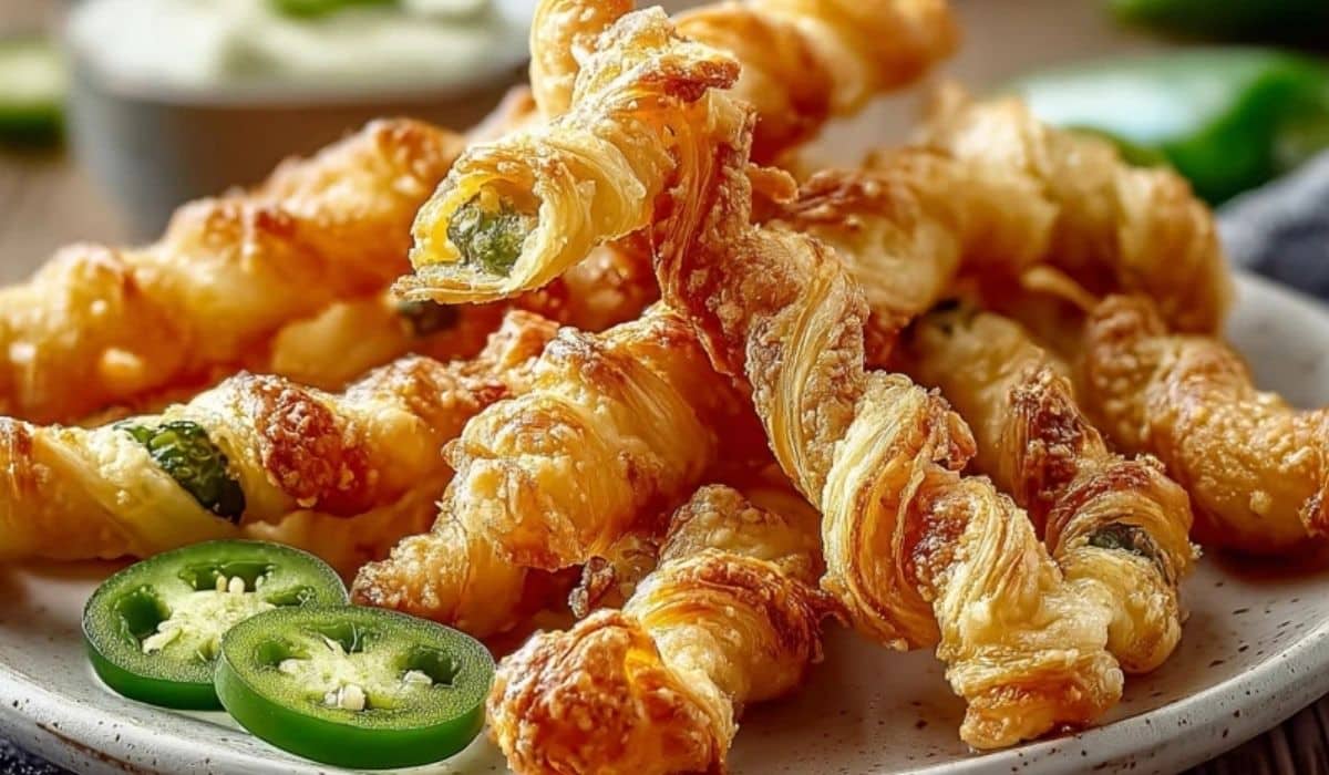Spicy Jalapeno Twists served on a rustic wooden table